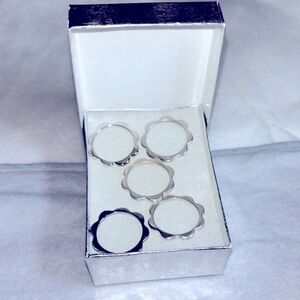 Silver and Gold Flower Rings